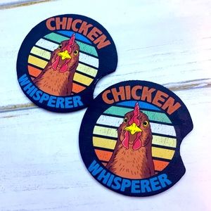 2/$15 Chicken Whisperer car coasters